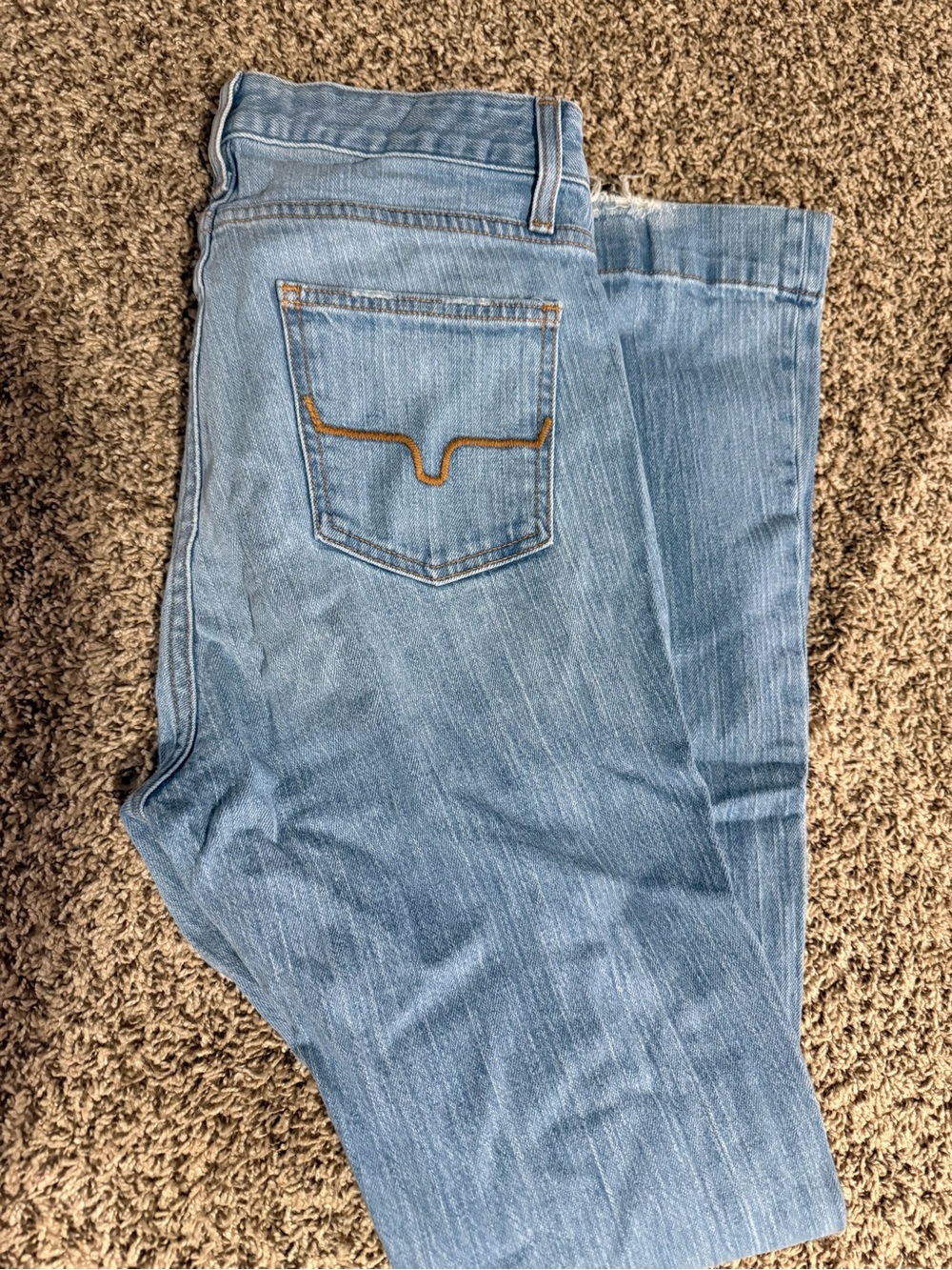 Light Blue Denim Women’s Jeans with Embroidered Waistband